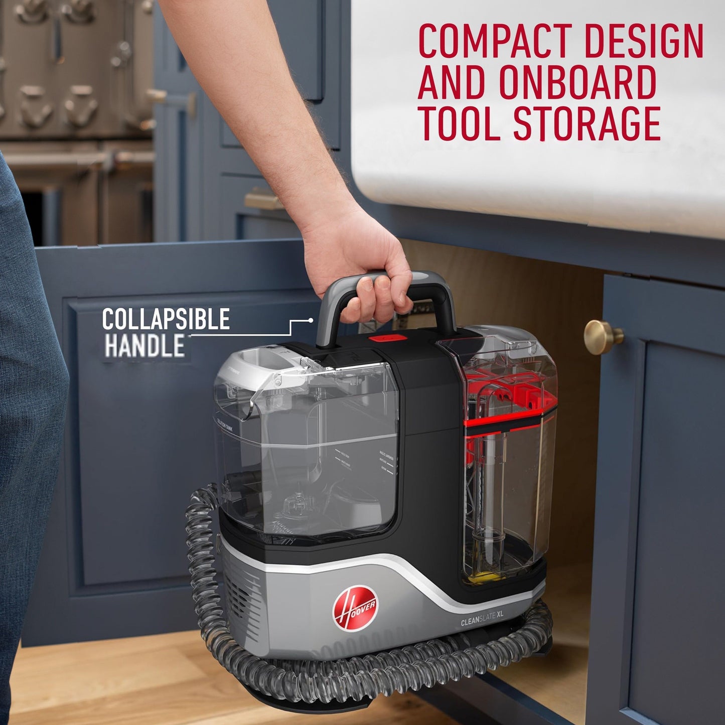 جهاز تنظيف البقع Cleanslate XL Complete CDSW-MSME من هوفر لمعالجة البقع العنيدة والانسكابات، مزود بخزَّانات أكبر لتنظيف المنزل بالكامل