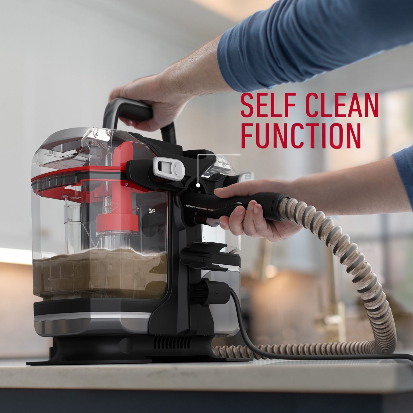 جهاز تنظيف البقع Cleanslate XL Complete CDSW-MSME من هوفر لمعالجة البقع العنيدة والانسكابات، مزود بخزَّانات أكبر لتنظيف المنزل بالكامل